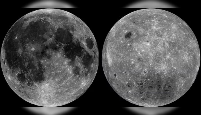 (From left) The moons near side and far side are seen in a combination of undated images from observations made by Nasas Lunar Reconnaissance Orbiter. — Reuters/File