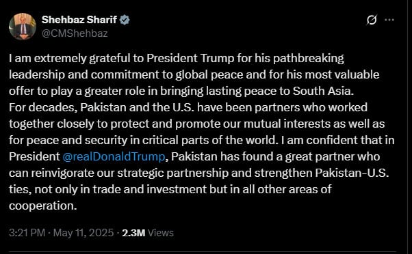 Pakistan offers us a zero bilateral trade agreement