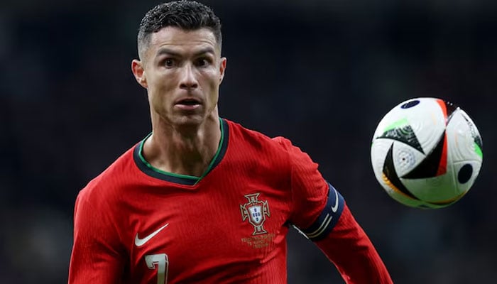 Portugals Cristiano Ronaldo pictured during a match between Portugal and Slovenia at Stozice Stadium, Ljubjana, Slovenia, March 26, 2024. — Reuters