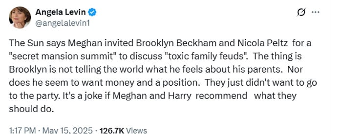 Meghan, Harrys major critic reacts as royals host Brooklyn Beckham, Nicola Peltz
