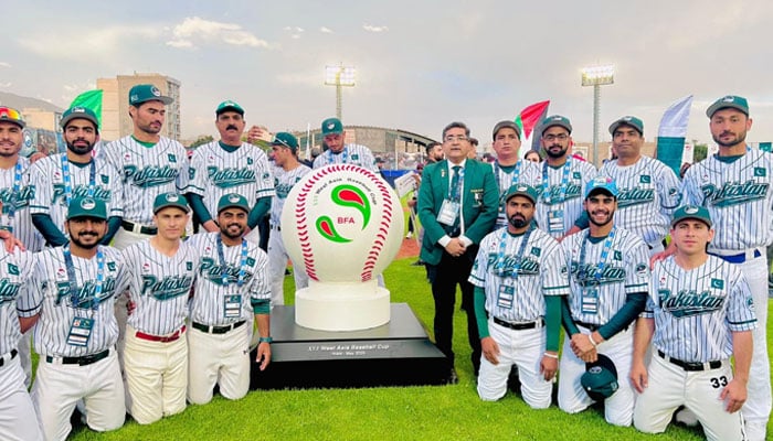 The baseball team in Pakistan protested after winning its match against Bangladesh in the Asian Cup in Iran, May 16, 2025. - correspondent
