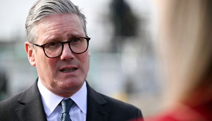Britains Prime Minister Keir Starmer speaks to media after addressing Royal Navy Submariners of the HMS Agamemnon nuclear submarine and to BAE system apprentices outside of the BAE system factory, in Barrow-in-Furness, Britain, March 20, 2025. — Reuters