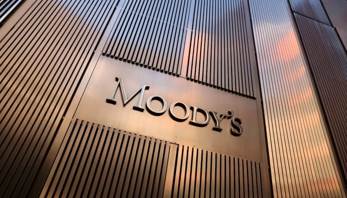 A signage outside Moodys Corporation headquarters in Manhattan, New York, US, November 12, 2021. — Reuters
