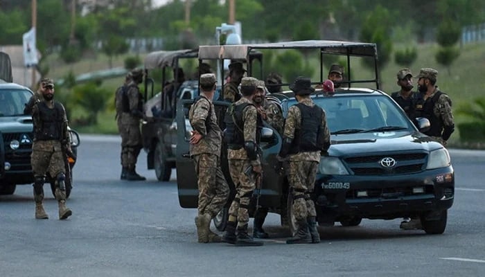 Army troops stand guard in the Red Zone in Islamabad. — AFP/File