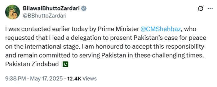 Bilawal to lead peace delegation abroad to expose India’s propaganda