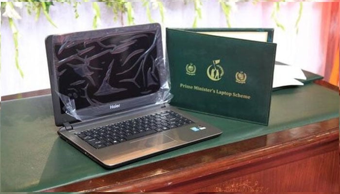 Prime Minister’s Youth Programme (PMYP) scheme laptop. — APP/File