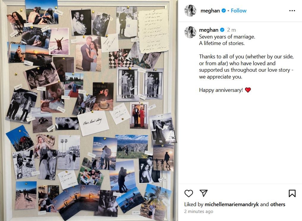 Meghan Markle celebrates ‘love story marriage to Prince Harry