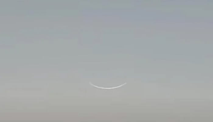 A view of a crescent in Lahore, March 30, 2025. — Screengrab via YouTube/Geo News