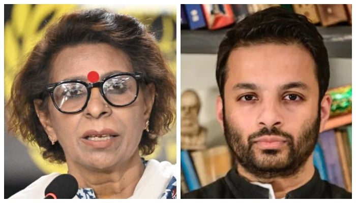 Muslim academic Professor Ali Khan (right) and Renu Bhatia, Chairperson of the Haryana State Women Commission. — X/Indian media/File