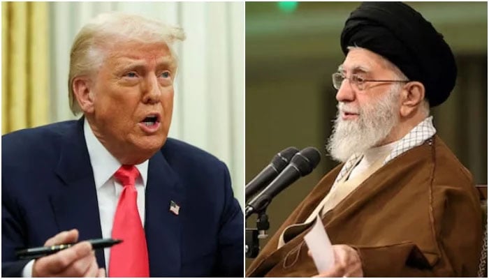 This picture collage shows US President Donald Trump (left) and Irans Supreme Leader Ayatollah Ali Khamenei. — Reuters/File