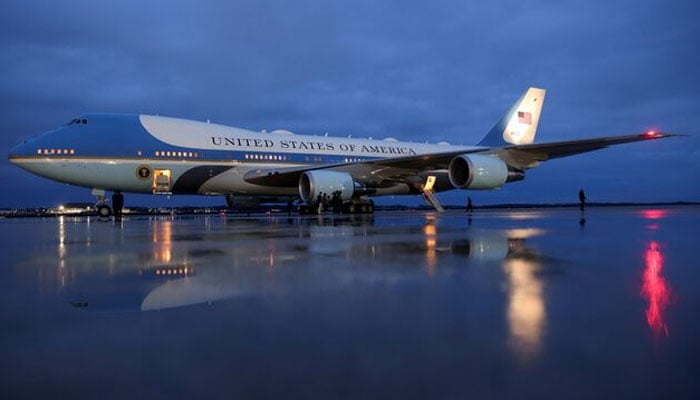 Air Force One is seen on the tarmac after US President Joe Biden returned from Pittsburgh to Joint Base Andrews, Maryland, US March 31, 2021 — Reuters