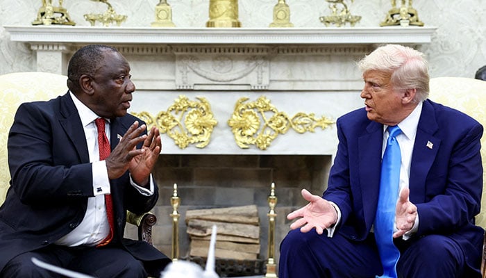 US President Donald Trump meets South African President Cyril Ramaphosa in the Oval Office of the White House in Washington, D.C., US, May 21, 2025. — Reuters