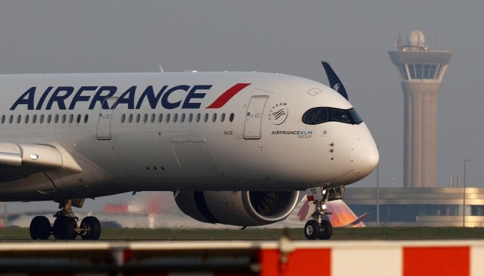 An Air France Airbus A350 airplane lands at the Charles-de-Gaulle airport in Roissy, near Paris, France April 2, 2021. — Reuters