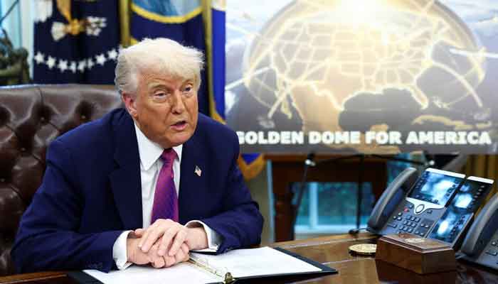 US President Donald Trump makes an announcement regarding the Golden Dome missile defence shield in the Oval Office of the White House in Washington, DC, US, May 20, 2025. — Reuters