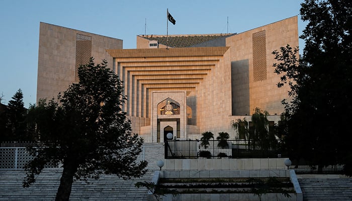A view of the Supreme Court building during sunset hours in Islamabad, October 3, 2023. — Reuters