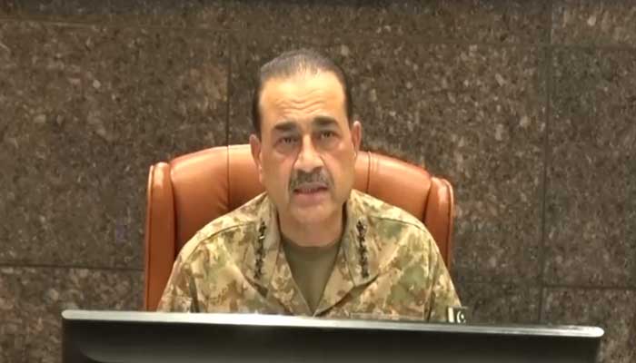 Field Marshal Syed Asim Munir chairs the 270th Corps Commanders’ Conference (CCC) at the General Headquarters, Rawalpindi on May 22, 2025. — Screengrab via ISPR video