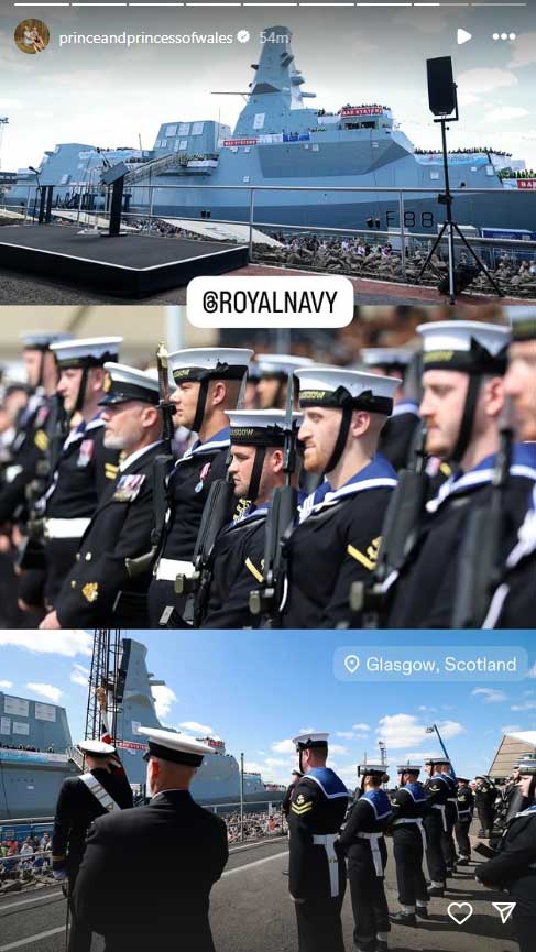 Kate Middleton smashes bottle at naming ceremony of warship