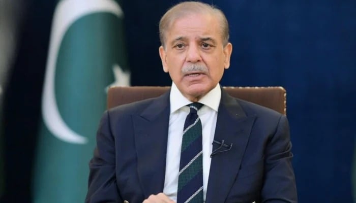 Prime Minister Shehbaz Sharif addresses the nation in Islamabad on May 7, 2025. —PID