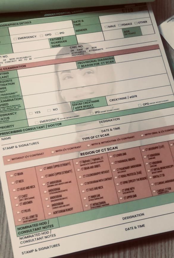Requisition forms photographed by Geo Fact Check at Jinnah Hospital, Lahore.