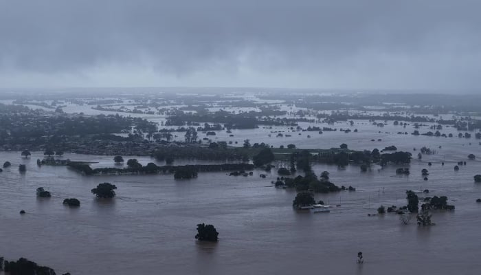A drone view shows a flooded area following heavy rains, in Tinonee, New South Wales, Australia, May 21, 2025. — Reuters