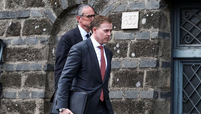 Officials arrive at the Omani embassy, where the fifth round of US-Iran talks takes place, in Rome, Italy, May 23, 2025. — Reuters