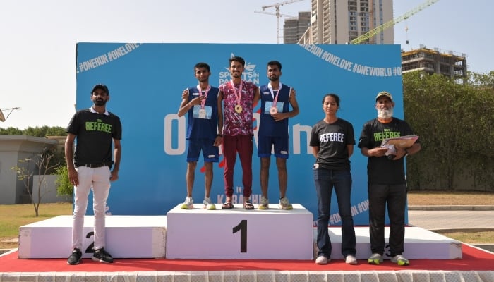 Winners of the race on the podium posing for the picture on May 24, 2025. — Reporter