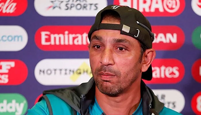 Assistant Coach Azhar Mahmood speaks to the media in this undated image. — Reuters