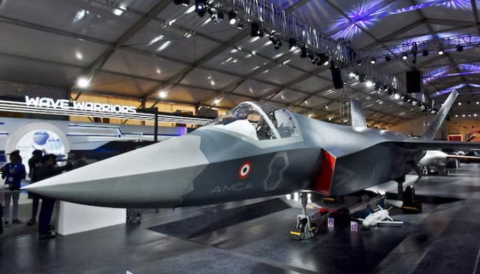 Visitors stand next to a prototype of the Advanced Medium Combat Aircraft (AMCA), Indias most advanced stealth fighter jet, at the Aero India 2025 air show at Yelahanka air base in Bengaluru, India, February 11, 2025. — Reuters