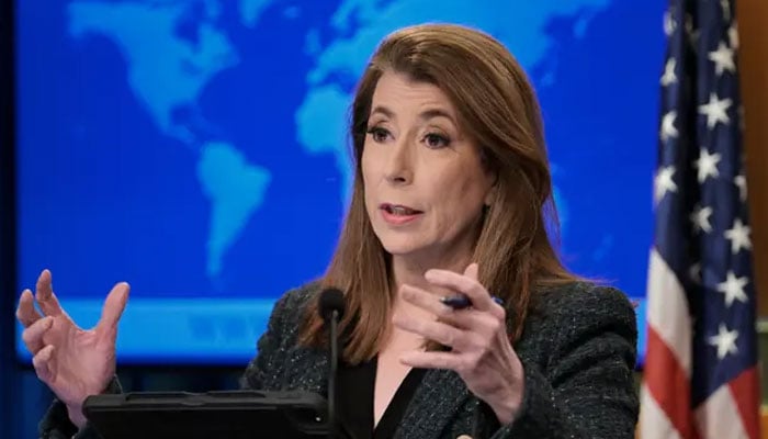 US State Department Spokesperson Tammy Bruce speaks about the Ukraine crisis, Middle East situations, and other issues during her first press briefing in Washington DC, USA, on 17 March 2025. — AFP