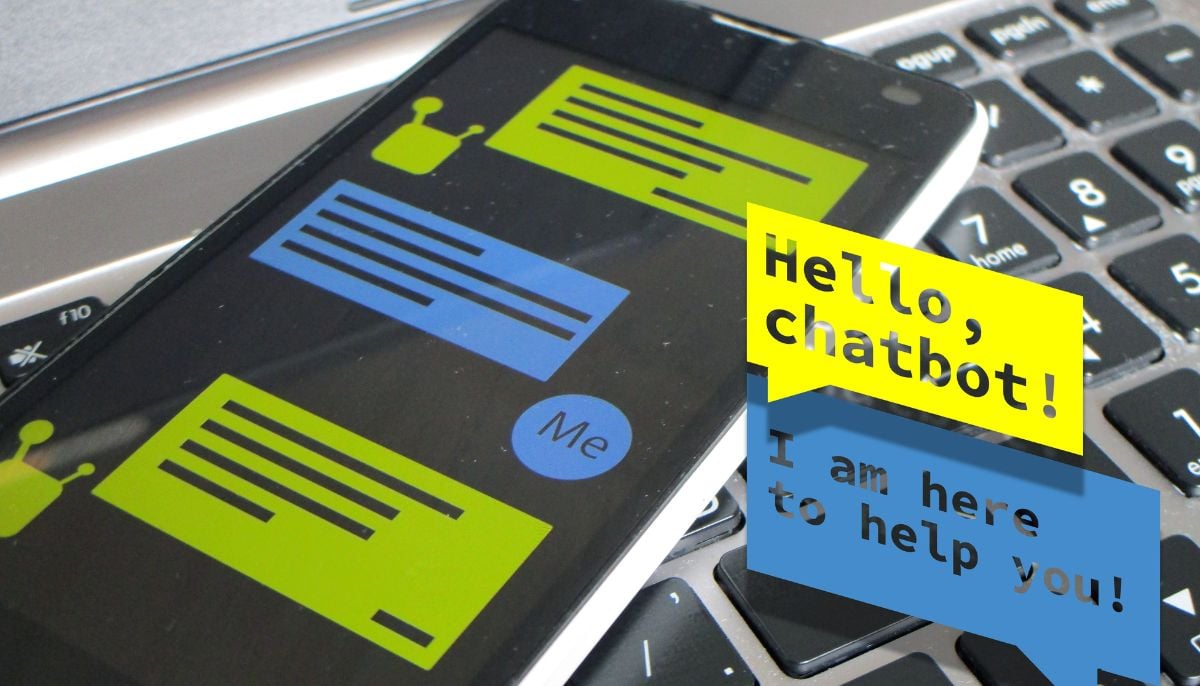 A representational image showing a chatbot chatting with a user. — Canva