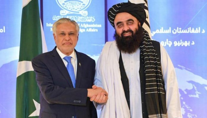 Foreign Minister Ishaq Dar meets Afghanistan’s acting foreign minister Amir Khan Muttaqi in Kabul, Afghanistan April 19, 2025. — Foreign Office