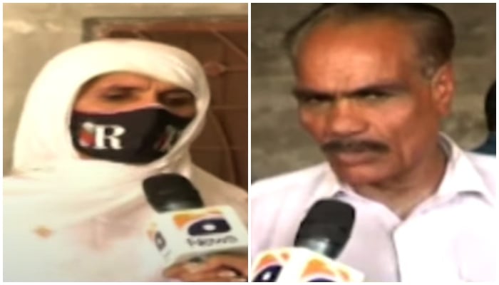 Javelin ace Arshad Nadeems parents speaking to Geo News on May 31, 2025. — Screengrab via Geo News