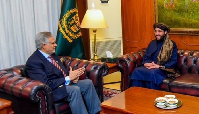 Afghan chargé d’affaires to Pakistan, Sardar Ahmad Shakeeb, calls on Deputy Prime Minister and Foreign Minister Ishaq Dar in Islamabad, December 9, 2024. — X/@ForeignOfficePk