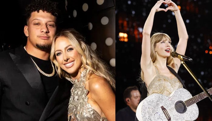 Patrick and Brittany Mahomes congratulate Taylor Swift on getting albums back