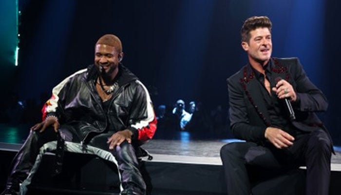 Usher supports Robin Thicke as his groomsman at Mexico wedding