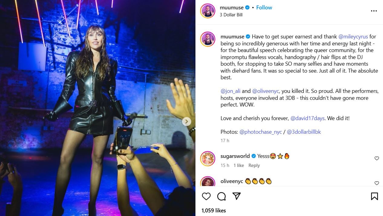 Miley Cyrus surprises fans with ‘Something Beautiful tracks at NYC club