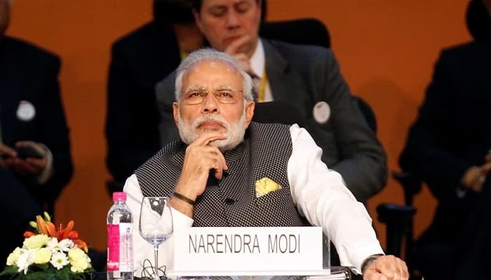 India’s Prime Minister Narendra Modi is seen at a conference in this undated image. —Reuters