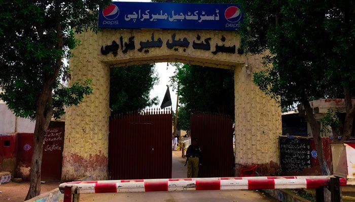The representational image shows the entrance of the District Jail Malir, Karachi. — APP/File