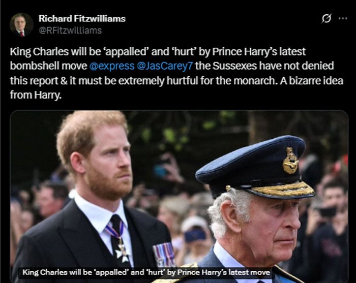 King Charles appalled as Prince Harry takes drastic step: Clear gesture of enmity
