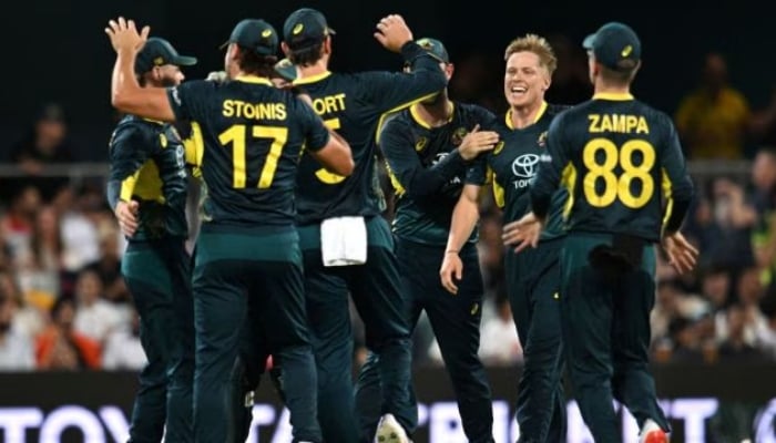 Cricket Australia confirms tour to Pakistan next year 1 Australian players celebrate a wicket in a T20I match against Pakistan at The Gabba in Brisbane, Australia, on November 14, 2024. — Reuters