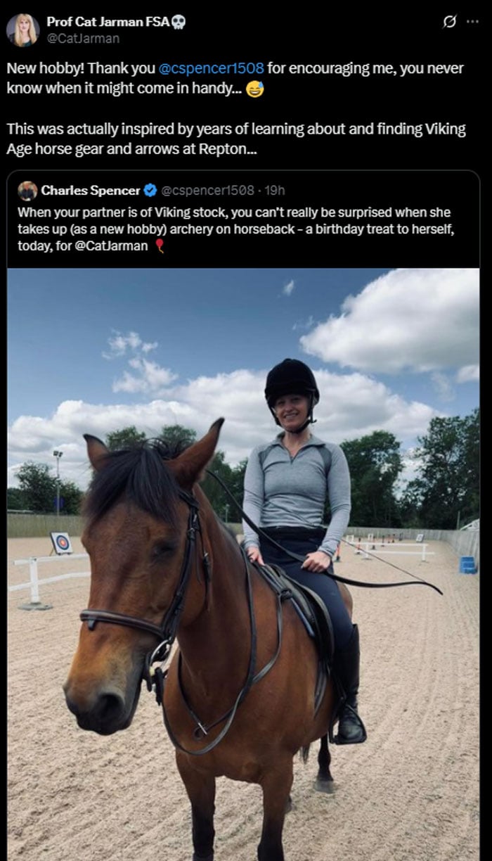 Princess Dianas brother reveals birthday treat for his partner Dr Cat Jarman: Viking stock
