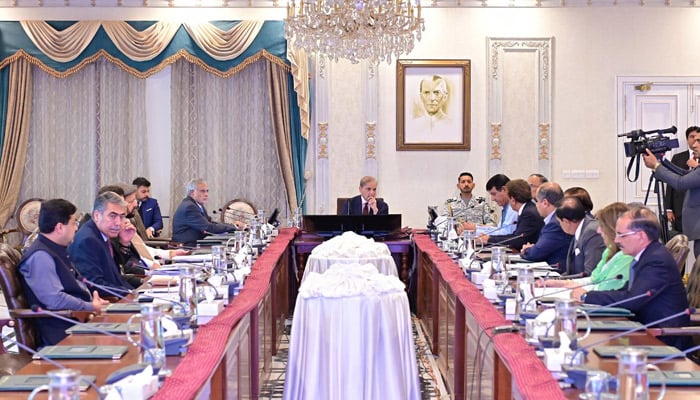 Prime Minister Shehbaz Sharif chairs meeting on construction of Diamer Bhasha Dam and other matters of water resources at Prime Minister’s Office, Islamabad, June 3, 2025. — PID