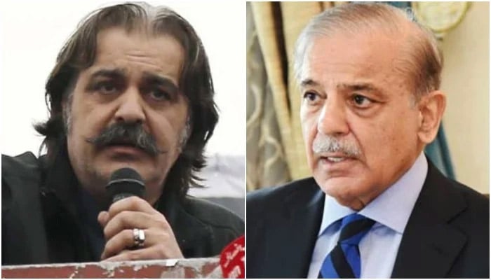 KP CM Ali Amin Gandapur (left), and PM Shehbaz Sharif. — PPI/Online