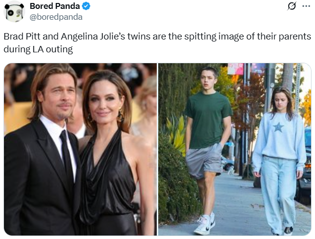 Angelina Jolie, Brad Pitts twin kids spotted during rare outing in L.A.