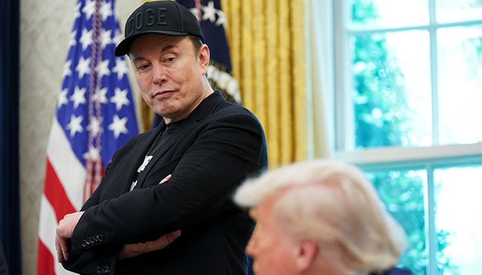 US President Donald Trump and Elon Musk attend a press conference in the Oval Office of the White House in Washington, DC, May 30, 2025. — Reuters