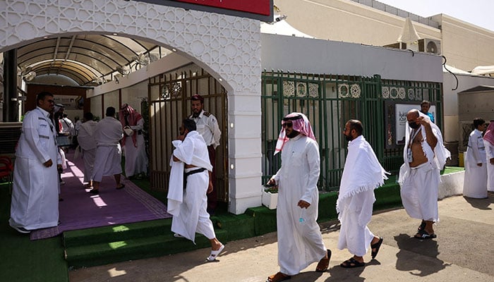 Muslim worshippers arrive at a camp housing pilgrims in Mina near Makkah on June 3, 2025, ahead of the annual Hajj pilgrimage. — AFP