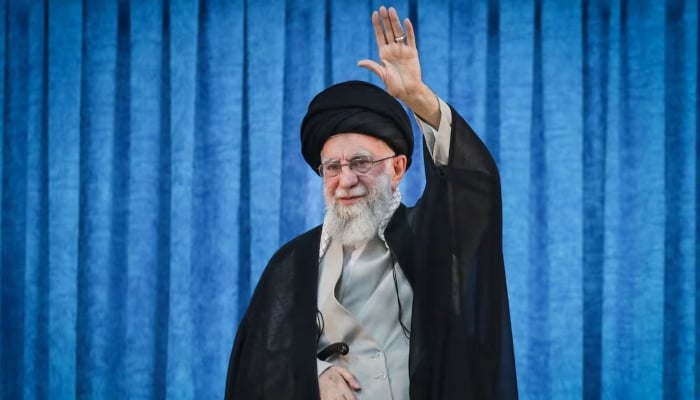 Irans Supreme Leader Ayatollah Ali Khamenei waves during the 36th anniversary of the death of the leader of Irans 1979 Islamic Revolution, Ayatollah Ruhollah Khomeini, at Khomeinis shrine in southern Tehran, Iran June 4, 2025. — Reuters