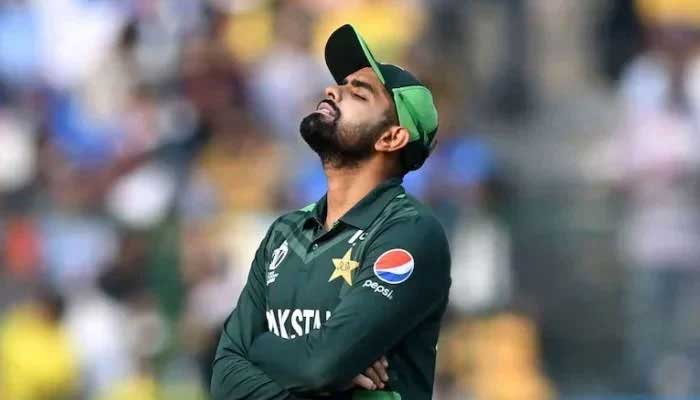 Pakistan batter Babar Azam reacts during a match. — AFP/File