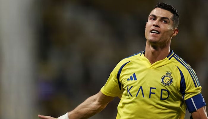 Football Football - Asian Champions League - Group B - Al -Nasser against Ryan - Ohaal Park, Raydeh, Saudi Arabia - September 30, 2024 Nasser Cristiano Ronaldo celebrates their second goal. Reuters