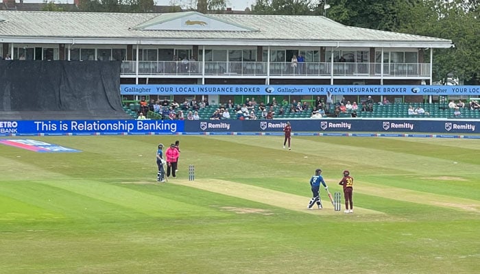 A view for players from the Cricket team for women in England and the West Indies Women Cricket team during ODI for the second ladies in Grace Road in Leicester, England on June 4, 2025. - Reporter